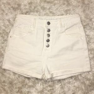 High waisted white shorts